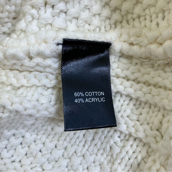 Tahari Button Up Fringe Cable Knit Cardigan Sweater Blazer Ivory Luxury Elegant - Picture 13 of 16